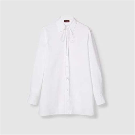 gucci poplin shirt|Heavy cotton poplin shirt in white .